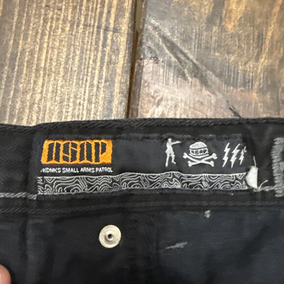 Men’s ASAP AKADEMIKS Small Arms Patrol Jeans, Black, 36x32, Vtg, Y2K, Distressed - Picture 6 of 11